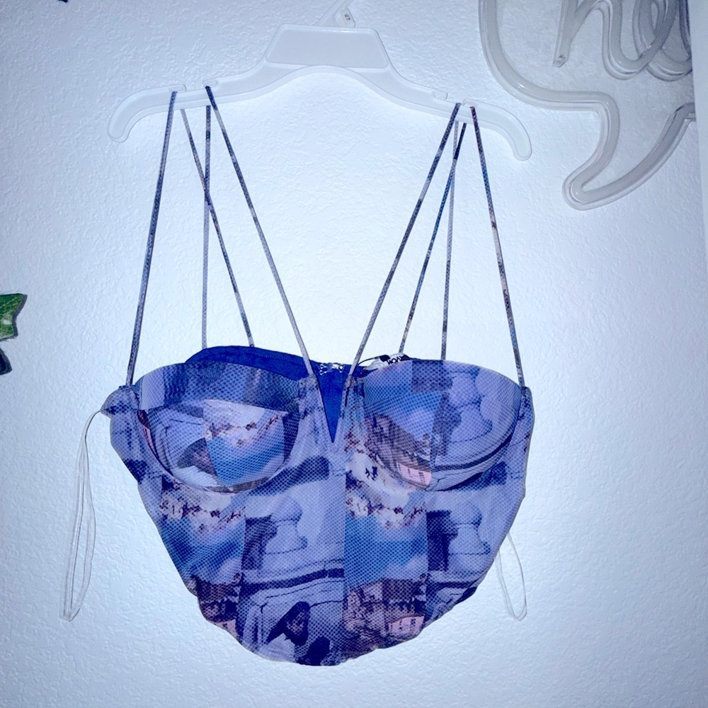 Fashion Nova Blue Corset Top – Size M (NWT)